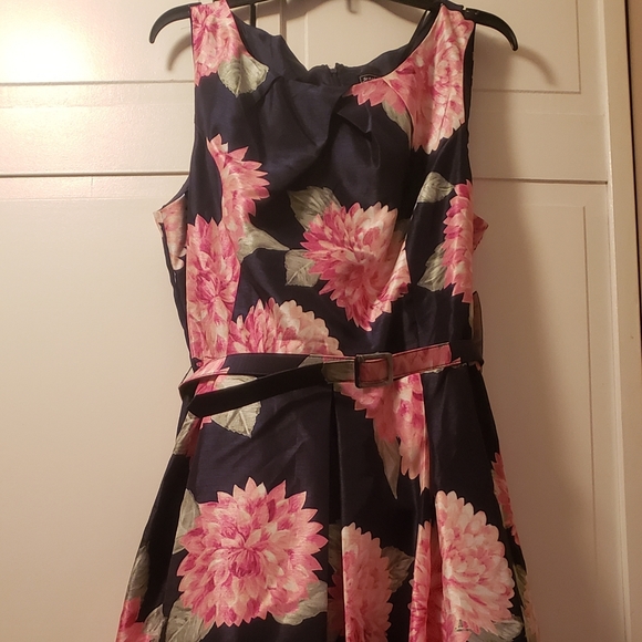 Navy taffeta dress - Picture 1 of 2